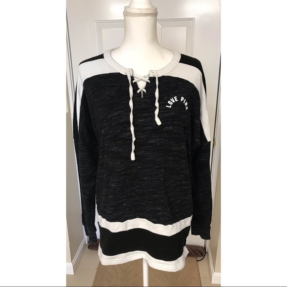 PINK Victoria's Secret Tops - VS PINK Lace-up Varsity Crew - M